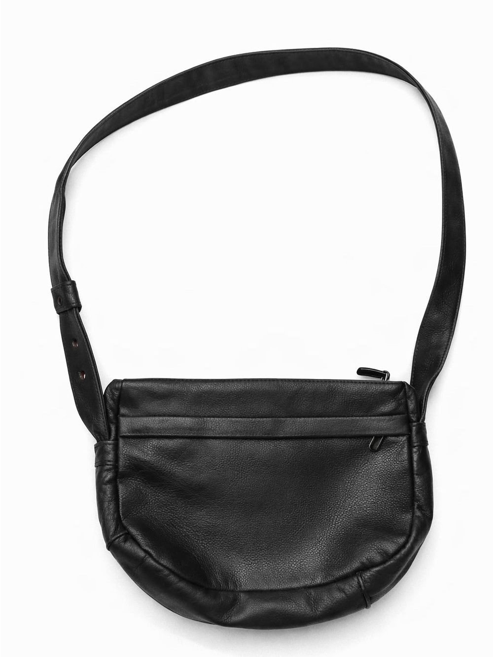 Black Leather Crossbody Saddle Bag